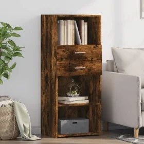 Aparador alto madera de ingeniería roble ahumado 50x42,5x124 cm by , Sideboards - Ref: Foro24-846177, Price: 91,78 €, Discoun...