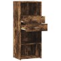 Aparador alto madera de ingeniería roble ahumado 50x42,5x124 cm by , Sideboards - Ref: Foro24-846177, Price: 93,18 €, Discoun...
