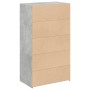Aparador alto madera de ingeniería gris hormigón 70x41x124 cm de , Aparadores - Ref: Foro24-846407, Precio: 84,25 €