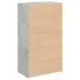 Aparador alto madera de ingeniería gris hormigón 70x41x124 cm by , Sideboards - Ref: Foro24-846407, Price: 80,57 €, Discount: %