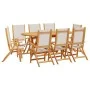 Juego comedor de jardín 9 pzas madera maciza acacia y textileno by , Garden sets - Ref: Foro24-3279285, Price: 738,62 €, Disc...