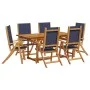 Juego comedor de jardín 7 pzas madera maciza acacia y textileno de , Conjuntos de jardín - Ref: Foro24-3279298, Precio: 585,8...