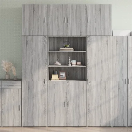 Aparador alto madera de ingeniería gris Sonoma 80x42,5x249 cm by , Sideboards - Ref: Foro24-3281362, Price: 258,43 €, Discoun...