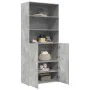 Grauer Beton-Engineered-Holz-Sideboard 80x42,5x185 cm von , Sideboards - Ref: Foro24-3281381, Preis: 188,03 €, Rabatt: %