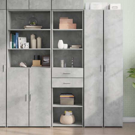 Aparador de madera de ingeniería gris hormigón 50x42,5x185 cm by , Sideboards - Ref: Foro24-3281458, Price: 135,98 €, Discoun...