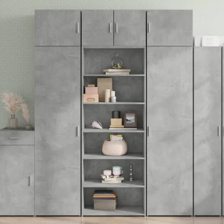 Aparador alto madera de ingeniería gris hormigón 70x41x185 cm by , Sideboards - Ref: Foro24-3281690, Price: 114,36 €, Discoun...