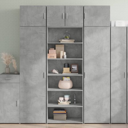 Aparador alto madera de ingeniería gris hormigón 70x41x185 cm by , Sideboards - Ref: Foro24-3281690, Price: 115,74 €, Discoun...