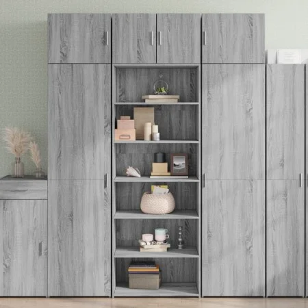 Aparador alto madera de ingeniería gris Sonoma 70x41x185 cm by , Sideboards - Ref: Foro24-3281692, Price: 116,93 €, Discount: %