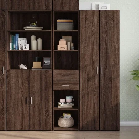 Aparador de madera de ingeniería marrón roble 40x42,5x185 cm by , Sideboards - Ref: Foro24-3281447, Price: 129,12 €, Discount: %