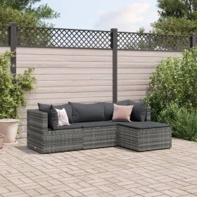 Gartenmöbel-Set, 4-teilig, mit grauen Polstern aus synthetischem Rattan. von , Gartensets - Ref: Foro24-3308050, Preis: 248,0...
