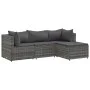 Gartenmöbel-Set, 4-teilig, mit grauen Polstern aus synthetischem Rattan. von , Gartensets - Ref: Foro24-3308050, Preis: 248,0...