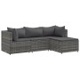 Gartenmöbel-Set, 4-teilig, mit grauen Polstern aus synthetischem Rattan. von , Gartensets - Ref: Foro24-3308050, Preis: 237,1...