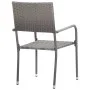 Stapelbare Garten-Esszimmerstühle, 2 Stück, aus grauem Kunststoff-Rattan. von , Gartenstühle - Ref: Foro24-318699, Preis: 76,...