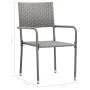 Stapelbare Garten-Esszimmerstühle, 2 Stück, aus grauem Kunststoff-Rattan. von , Gartenstühle - Ref: Foro24-318699, Preis: 76,...