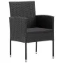 Gartenstühle mit schwarzen Kissen, 4 Stück, schwarzes Kunststoffrattan von , Gartenstühle - Ref: Foro24-318729, Preis: 236,77...
