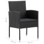 Gartenstühle mit schwarzen Kissen, 4 Stück, schwarzes Kunststoffrattan von , Gartenstühle - Ref: Foro24-318729, Preis: 239,97...