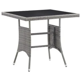 Gartentisch aus grauem synthetischem Rattan 80x80x74 cm von , Gartentische - Ref: Foro24-318715, Preis: 87,41 €, Rabatt: %