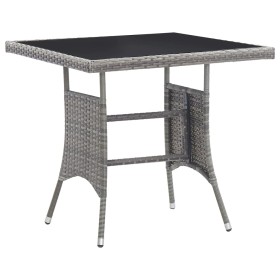 Mesa de jardín ratán sintético gris 80x80x74 cm by , Garden tables - Ref: Foro24-318715, Price: 92,15 €, Discount: %