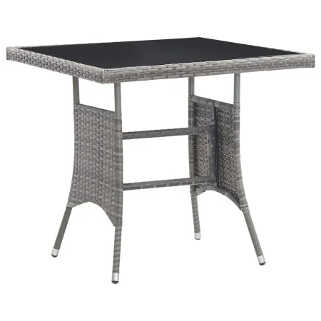 Gartentisch aus grauem synthetischem Rattan 80x80x74 cm von , Gartentische - Ref: Foro24-318715, Preis: 87,41 €, Rabatt: %