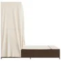 Doppel-Liegestuhl mit Dach und Vorhängen aus braunem synthetischem Rattan. von , Liegen - Ref: Foro24-368100, Preis: 290,11 €...