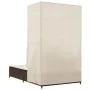 Doppel-Liegestuhl mit Dach und Vorhängen aus braunem synthetischem Rattan. von , Liegen - Ref: Foro24-368100, Preis: 290,11 €...