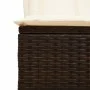 Doppel-Liegestuhl mit Dach und Vorhängen aus braunem synthetischem Rattan. von , Liegen - Ref: Foro24-368100, Preis: 290,11 €...