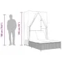 Doppel-Liegestuhl mit Dach und Vorhängen aus braunem synthetischem Rattan. von , Liegen - Ref: Foro24-368100, Preis: 290,11 €...