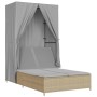 Doppel-Liegestuhl mit Dach und Vorhängen aus synthetischem Rattan in Beige. von , Liegen - Ref: Foro24-368102, Preis: 262,19 ...