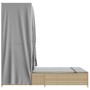 Doppel-Liegestuhl mit Dach und Vorhängen aus synthetischem Rattan in Beige. von , Liegen - Ref: Foro24-368102, Preis: 262,19 ...