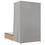 Doppel-Liegestuhl mit Dach und Vorhängen aus synthetischem Rattan in Beige. von , Liegen - Ref: Foro24-368102, Preis: 262,19 ...