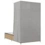 Tumbona doble con techo y cortinas ratán sintético beige de , Tumbonas - Ref: Foro24-368102, Precio: 276,51 €, Descuento: %