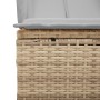 Doppel-Liegestuhl mit Dach und Vorhängen aus synthetischem Rattan in Beige. von , Liegen - Ref: Foro24-368102, Preis: 262,19 ...
