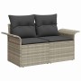 Conjunto de sofá de jardín 7 pcs Gris Claro Poliratán