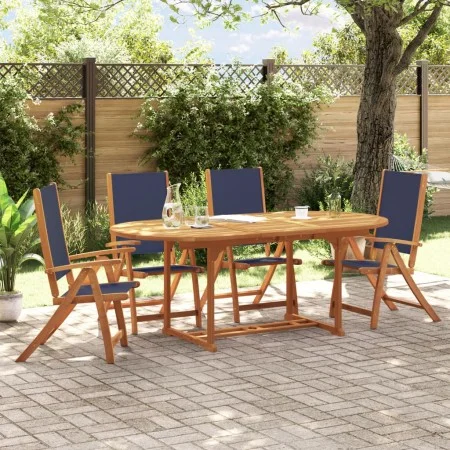 Juego comedor de jardín 5 pzas madera maciza acacia y textileno de , Conjuntos de jardín - Ref: Foro24-3279300, Precio: 590,8...