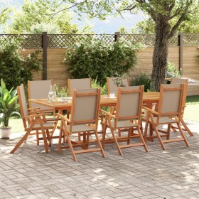Juego comedor de jardín 9 pzas madera maciza acacia y textileno von , Gartensets - Ref: Foro24-3279321, Preis: 1,00 €, Rabatt: %