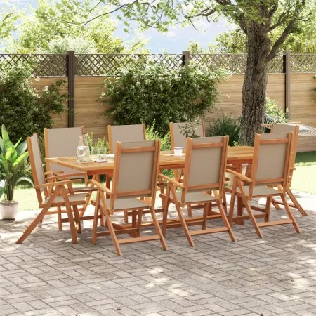 Juego comedor de jardín 9 pzas madera maciza acacia y textileno von , Gartensets - Ref: Foro24-3279321, Preis: 1,00 €, Rabatt: %