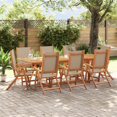 Juego comedor de jardín 9 pzas madera maciza acacia y textileno by , Garden sets - Ref: Foro24-3279321, Price: 1,00 €, Discou...