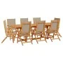 Juego comedor de jardín 9 pzas madera maciza acacia y textileno von , Gartensets - Ref: Foro24-3279321, Preis: 1,00 €, Rabatt: %