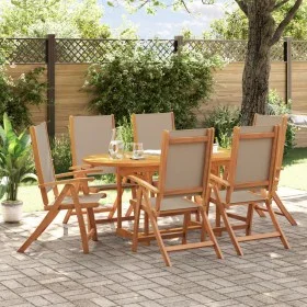 Juego comedor de jardín 7 pzas madera maciza acacia y textileno by , Garden sets - Ref: Foro24-3279323, Price: 740,35 €, Disc...