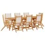 Juego comedor de jardín 9 pzas madera maciza acacia y textileno von , Gartensets - Ref: Foro24-3279293, Preis: 922,38 €, Raba...