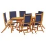 Juego comedor de jardín 7 pzas madera maciza acacia y textileno de , Conjuntos de jardín - Ref: Foro24-3279309, Precio: 671,8...