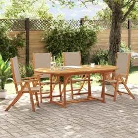 Garten-Essgruppe, 5-teilig, Massivholz Akazie und Textilene von , Gartensets - Ref: Foro24-3279314, Preis: 632,08 €, Rabatt: %