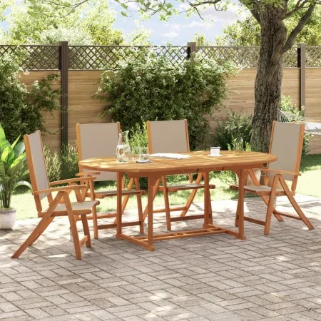 Garten-Essgruppe, 5-teilig, Massivholz Akazie und Textilene von , Gartensets - Ref: Foro24-3279314, Preis: 630,34 €, Rabatt: %