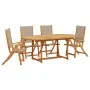 Garten-Essgruppe, 5-teilig, Massivholz Akazie und Textilene von , Gartensets - Ref: Foro24-3279314, Preis: 630,34 €, Rabatt: %