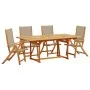 Juego comedor de jardín 5 pzas madera maciza acacia y textileno de , Conjuntos de jardín - Ref: Foro24-3279316, Precio: 605,2...