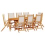 Juego comedor de jardín 9 pzas madera maciza acacia y textileno by , Garden sets - Ref: Foro24-3279291, Price: 923,44 €, Disc...