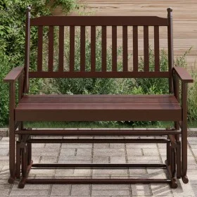 Banco deslizante madera maciza de álamo marrón 118x70x104,5 cm by , Rocking chairs - Ref: Foro24-4008867, Price: 157,58 €, Di...