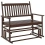 Banco deslizante madera maciza de álamo marrón 118x70x104,5 cm by , Rocking chairs - Ref: Foro24-4008867, Price: 157,58 €, Di...