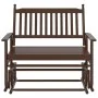 Banco deslizante madera maciza de álamo marrón 118x70x104,5 cm by , Rocking chairs - Ref: Foro24-4008867, Price: 157,58 €, Di...