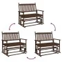 Banco deslizante madera maciza de álamo marrón 118x70x104,5 cm by , Rocking chairs - Ref: Foro24-4008867, Price: 157,58 €, Di...
